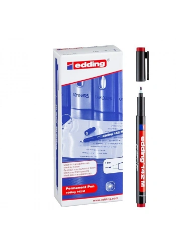 Edding 142 M Çok Amaçlı Permanent Kalem (Asetat Kalemi) KIRMIZI 10lu Kutu