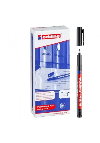 Edding 142 M Çok Amaçlı Permanent Kalem (Asetat Kalemi) SİYAH 10lu Kutu