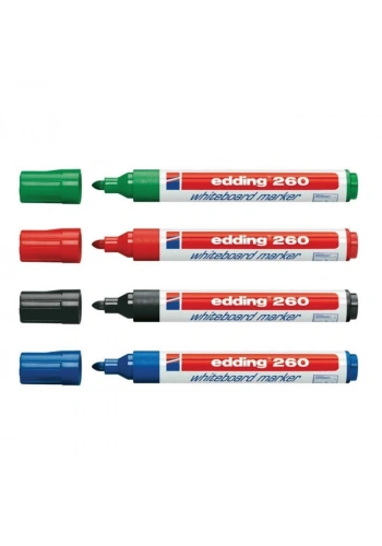 Edding 260 Whiteboard Marker Yazı Tahtası Kalemi Seti 4lü Karışık