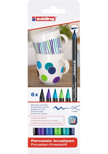 Edding 4200/6S Porselen Kalemi1-4mm 6 lı Set Soğuk Renkler
