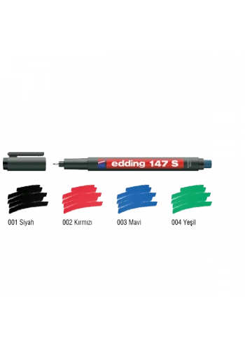 Edding Asetat Kalemi Permanent S Seri 0.3 MM Mavi 147 S
