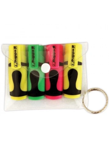 Edding Fosforlu Kalem Mini 4 LÜ Poşet Karışık ED7P499