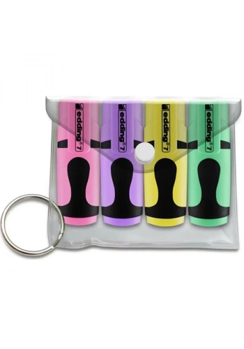 Edding Fosforlu Kalem Mini Pastel Renkler 4 Lü Poşet ED7P499PAS