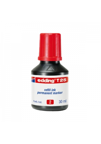 Edding Markör Mürekkebi Permanent Damlalıklı 30 ML Kırmızı T25