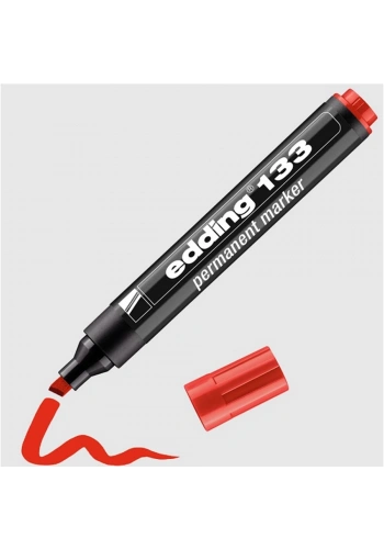 Edding Markör Permanent Kesik Uç Kırmızı 133