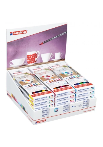 Edding Porselen Kalemi Fırça Uçlu 1-4 MM 18 Lİ Karışık Renk 4200