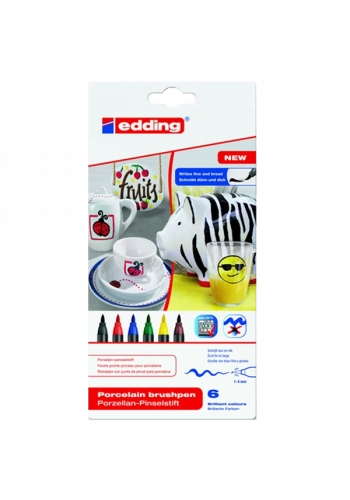 Edding Porselen Kalemi Fırça Uçlu 1-4 MM 6 LI 4200