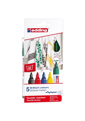 Edding T-Shırt Kalemi Yuvarlak Uçlu Basıc 2-3 MM 5 Lİ 4500/5S