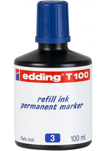 Edding T100 Permanent Marker Mürekkebi 100 ml. MAVİ