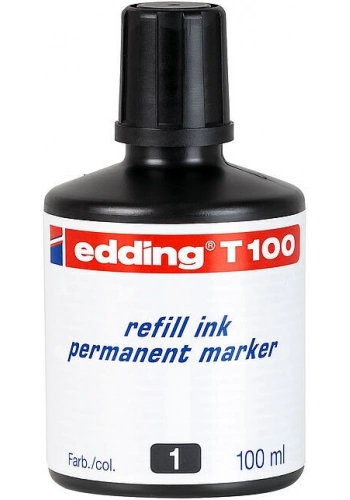 Edding T100 Permanent Marker Mürekkebi 100 ml. SİYAH