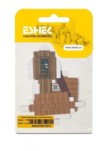 Eshel Maket Ahşap Dolap Ve Çekmece/Halı Set 1/50