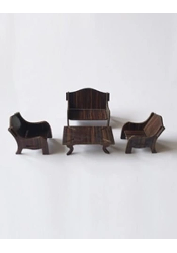 Eshel Maket Ahşap Oturma Takımı ve Masa 1/50
