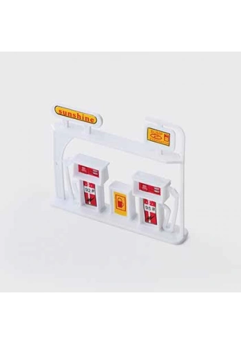 Eshel Maket Beyaz Benzin İstasyonu 1/50 2li