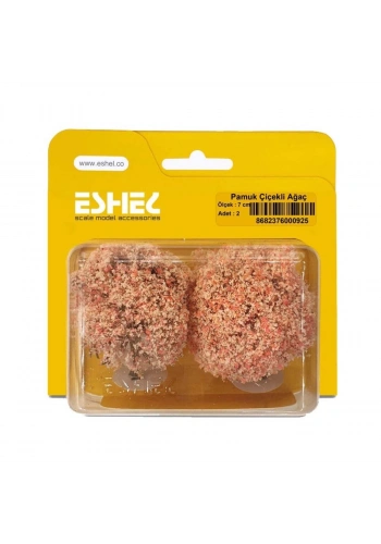 Eshel Maket Mor Çiçekli Ağacı 5.5cm 2li