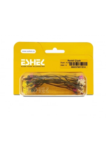 Eshel Maket Renkli Çiçek 8cm 4lü