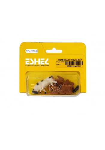 Eshel Maket Renkli Evcil Hayvanlar 1/100 3lü