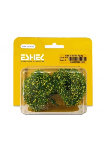 Eshel Maket Sarı Çiçekli Ağacı 7cm 2li