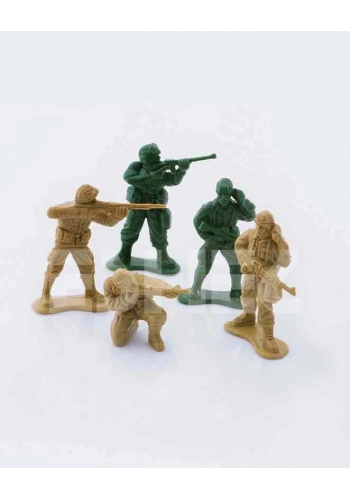 Eshel Maket Tek Renk Askeri İnsan Figürleri 1/50 4lü