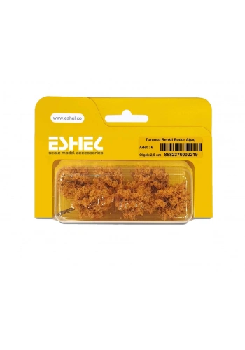 Eshel Maket Turuncu Renkli Bodur Ağaç 2,5cm 6lı