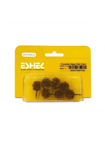 Eshel Maket Yuvarlak Ağaç Dalı Çam 2cm 7li
