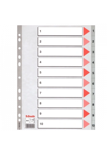 Esselte Seperatör 1-10 Rakamlı Plastik A4 100105