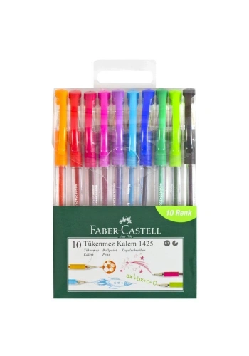 Faber Castell 1425 İğne Uçlu Tükenmez Kalem Seti 10 RENK