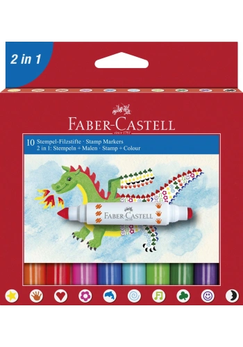 Faber Castell 2ın1 Jumbo Keçeli Kalem Seti 10 Lu