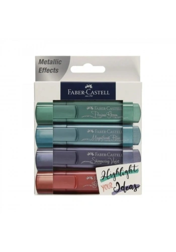 Faber Castell 4 Renk Textliner 46 Metalik İşaretleme Kalem Seti