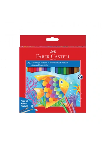 Faber-Castell Aquarell Kuru Boya 24 Renk Karton Kutu