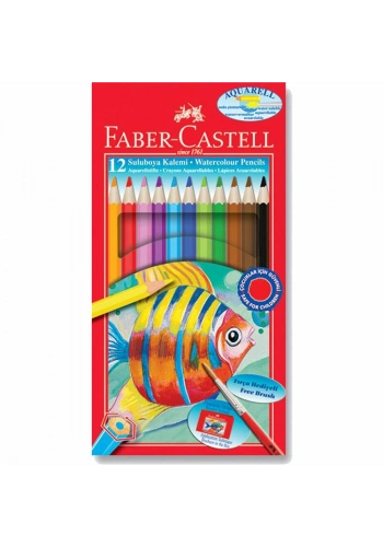 Faber Castell Aquarell Kuru Sulu Boya Kalemi Seti 12 Renk Karton Kutu