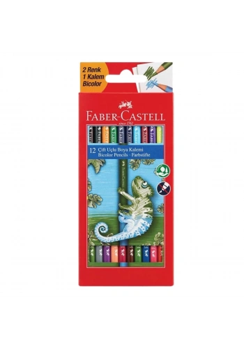Faber Castell Çift Uçlu Kuru Boya Kalem Seti 12li