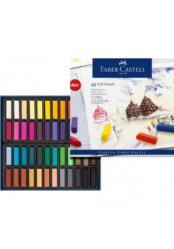 Faber Castell Creative Studio Toz (Soft) Pastel Boya Seti 48 Renk Yarım Boy (Mini)