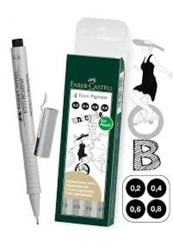 Faber Castell Ecco Pigment Teknik Çizim Kalemi 4 lü