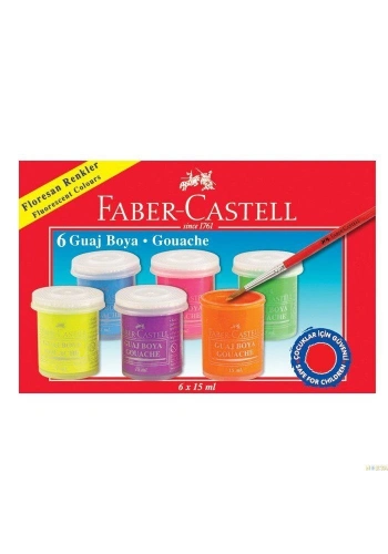 Faber Castell Floresan Guaj Boya Seti 6 Renk x 15 ml.