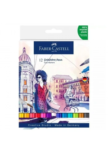 Faber Castell Goldfaber Aqua Çift Uçlu Marker Seti 12li Klasik