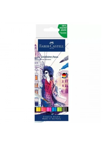 Faber Castell Goldfaber Aqua Çift Uçlu Marker Seti 6lı Klasik