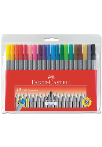 Faber Castell Grip Finepen 0.4mm 20 Renk Poşet