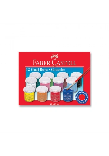 Faber Castell Guaj Boya 12 Renk x 15 ml. Şişe