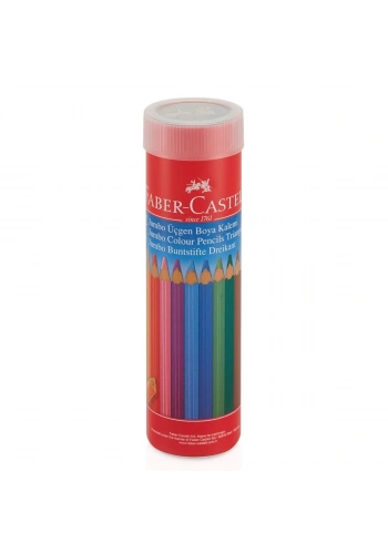 Faber-Castell Jumbo Üçgen Kuru Boya Kalemi Metal Tüp 12 Renk