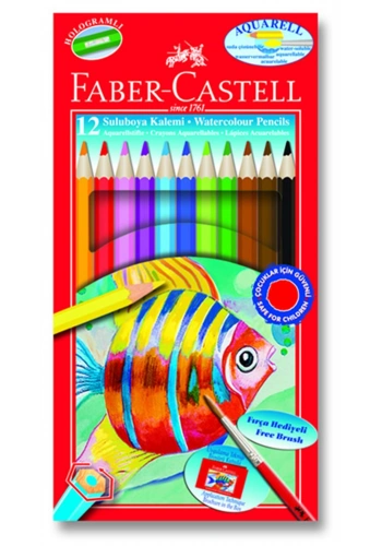 Faber Castell Karton Kutu Aquarel Boya Kalemi 12 Renk