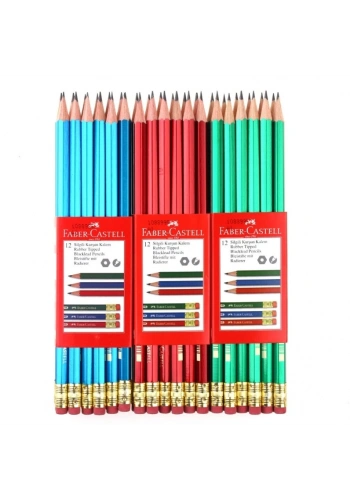 Faber Castell Mercanlı Silgili Kurşun Kalem 12 Adet