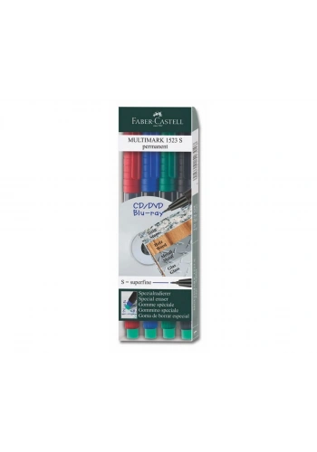 Faber Castell Multimark 1523 Permanent Asetat Kalemi 0.4 mm (S) 4 RENK SET