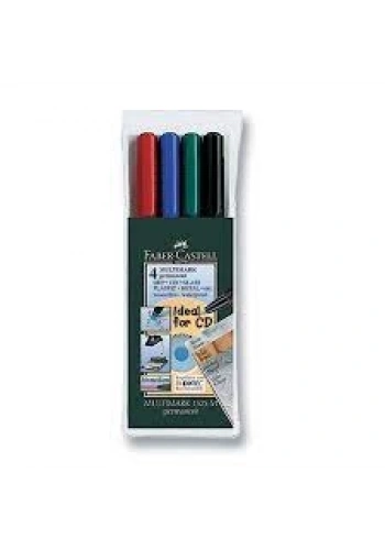 Faber Castell Permanent Asetat Cd Kalemi M 4lü Set