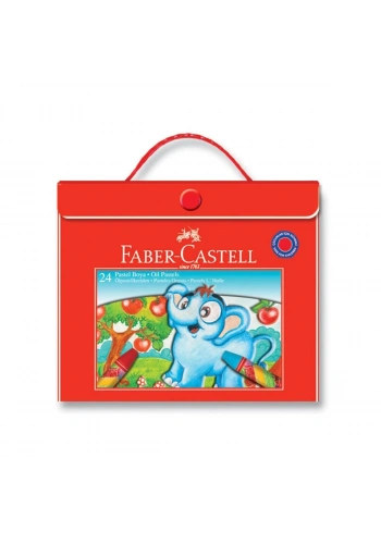 Faber Castell Plastik Çantalı Tutuculu Pastel Boya 24 Renk