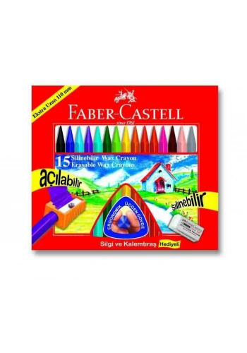 Faber Castell Silinebilir Wax Crayon Mum Boya 15 Renk