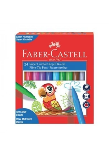 Faber Castell Süper Comfort Keçeli Kalem 24 Renk Yıkanabilir