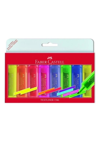 Faber Castell Textliner 1546 Fosforlu İşaretleme Kalemi Seti 8 Renk