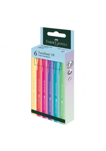 Faber Castell Textliner Fosforlu Kalem 38 Pastel 6lı Set