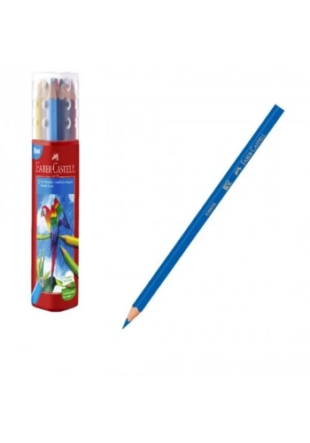 Faber Castell Üçgen Kuru Boya Kalemi 12 Renk Plastik Kutulu