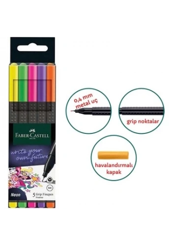 FABER GRIP FİNEPEN NEON 5 Lİ 20151603